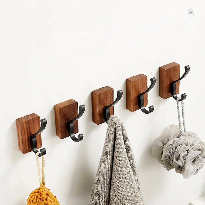 Crochet Mural - WoodHookâą - Double Noir - Maitre Rangement