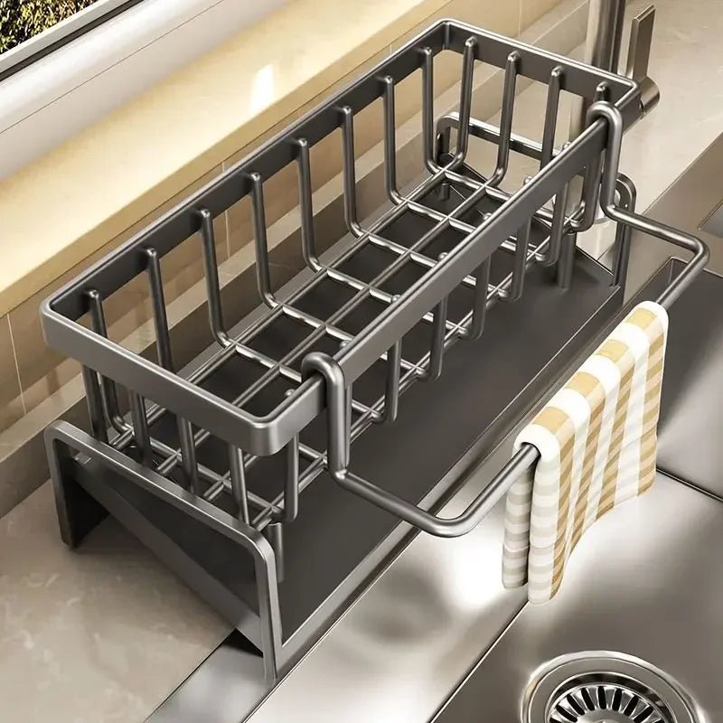 Rangement porte savon pour évier pratique multifonction dans salle de bain