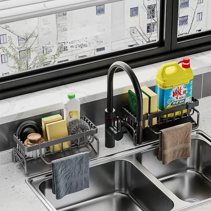 Support porte savon pour évier pratique avec drainage rapide