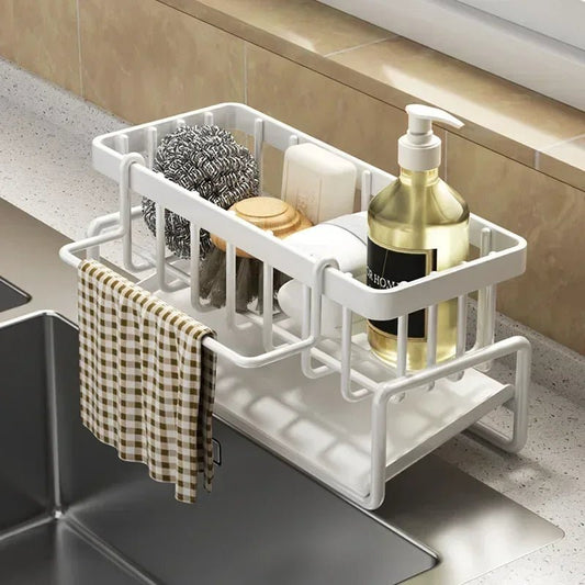 Porte savon pour évier pratique en acier carbone design moderne
