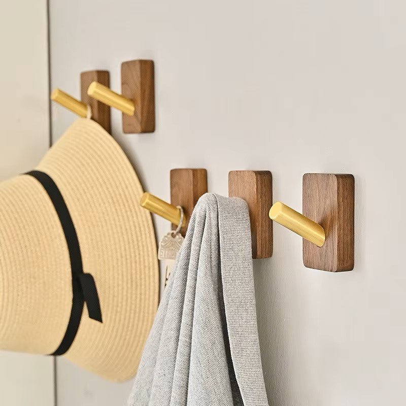 Crochet Mural - WoodHook™ - Rectangle Doré - Maitre Rangement